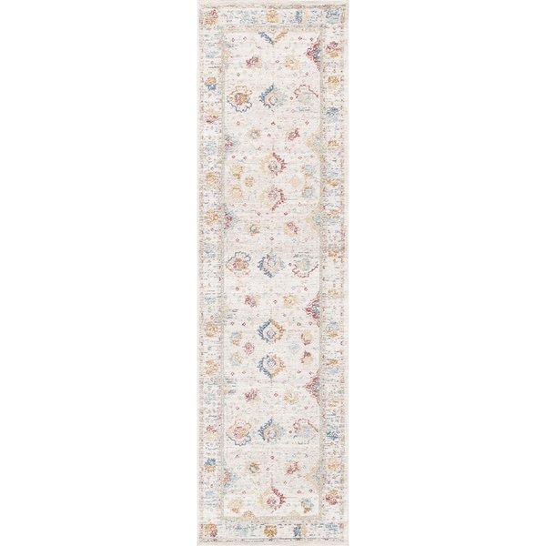 Pasargad Home 2 ft 6 in x 8 ft Heritage Design Power Loom Runner Rug Ivory PFH03 2.06X8